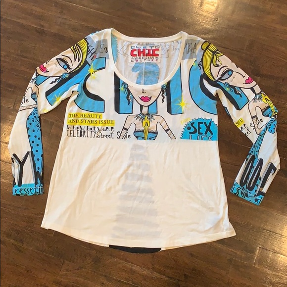 Custo Barcelona Tops - NWOT Custo Barcelona Shirt Long Sleeve Printed Top